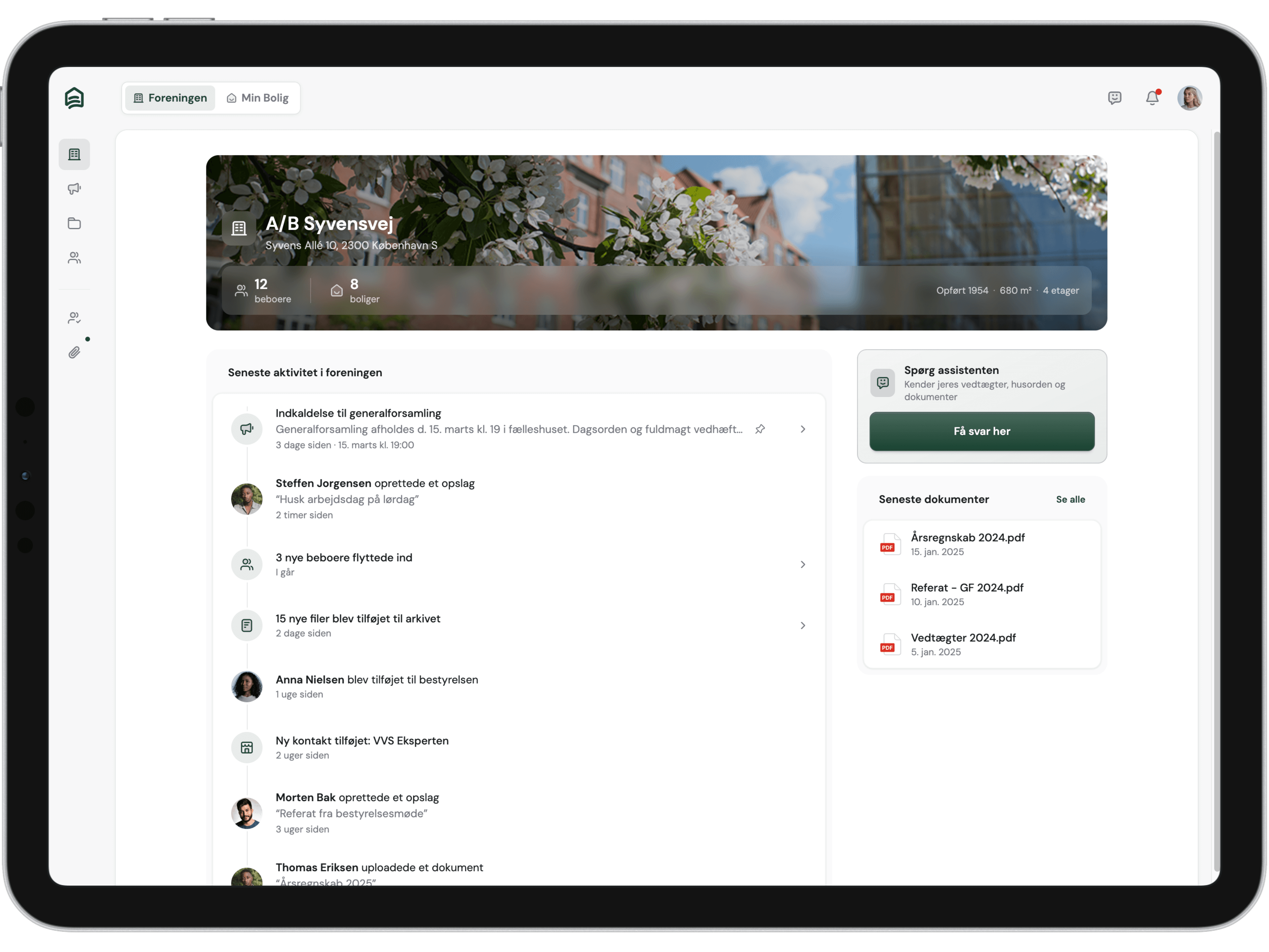Andelo foreningssystem — foreningsoverblik